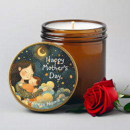 Niedliche Darstellung von Mutter und Kind | Mutter Runder Aufkleber