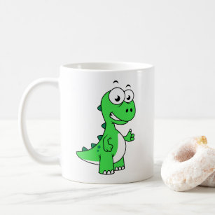 Niedliche Darstellung von Tyrannosaurus Rex. 2 Kaffeetasse
