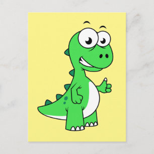 Niedliche Darstellung von Tyrannosaurus Rex. 2 Postkarte