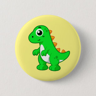 Niedliche Darstellung von Tyrannosaurus Rex. Button