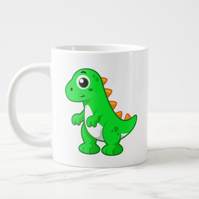 Niedliche Darstellung von Tyrannosaurus Rex. Jumbo-Tasse (Links)