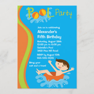 NIEDLICHE das Pool-Party-Geburtstags-Einladung des Einladung