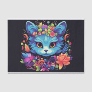 Niedliche Decoupage cat Liebhaber von Gewebepapier Seidenpapier