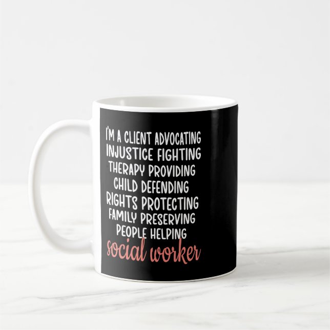 Niedliche Definition der Sozialarbeiter Monat Kaffeetasse (Links)