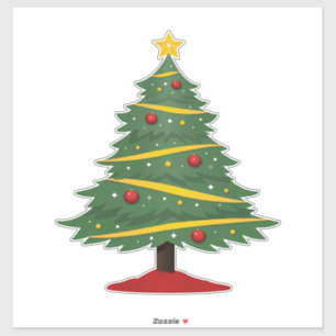 Niedliche Dekoration Funkelnd Weihnachtsbaum Aufkleber
