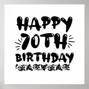 Niedliche dekorative glücklich 70. Geburtstag, sie Poster