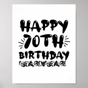 Niedliche dekorative glücklich 70. Geburtstag, sie Poster
