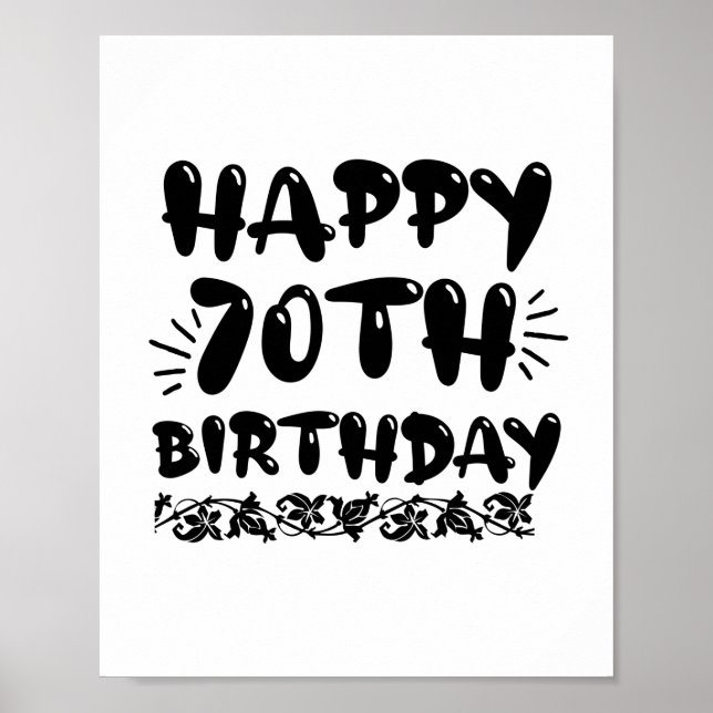 Niedliche dekorative glücklich 70. Geburtstag, sie Poster (Vorne)