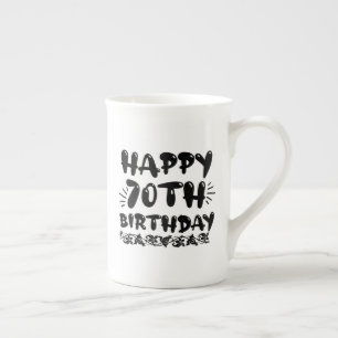 Niedliche dekorative glücklich 70. Geburtstag, sie Prozellantasse