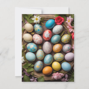 Niedliche dekorative Ostereierkollage Feiertagskarte