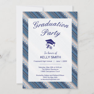 Niedliche dekorative ukrainische Musterabschlussfe Einladung