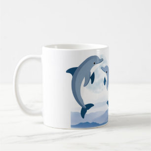 Niedliche Delfin-Wasserfarbe-Tasse Ozean-Tier-Ke Kaffeetasse