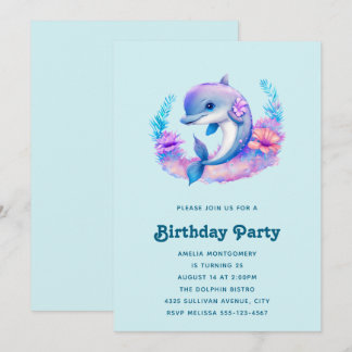 Niedliche Delphinkreatur Geburtstag Einladung