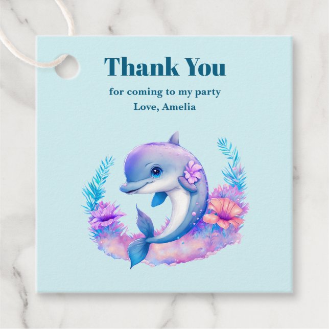 Niedliche Delphinkreatur Vielen Dank Geschenkanhänger (Vorderseite)