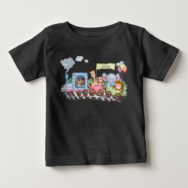 Niedliche des Zuges Baby T-shirt (Vorderseite)
