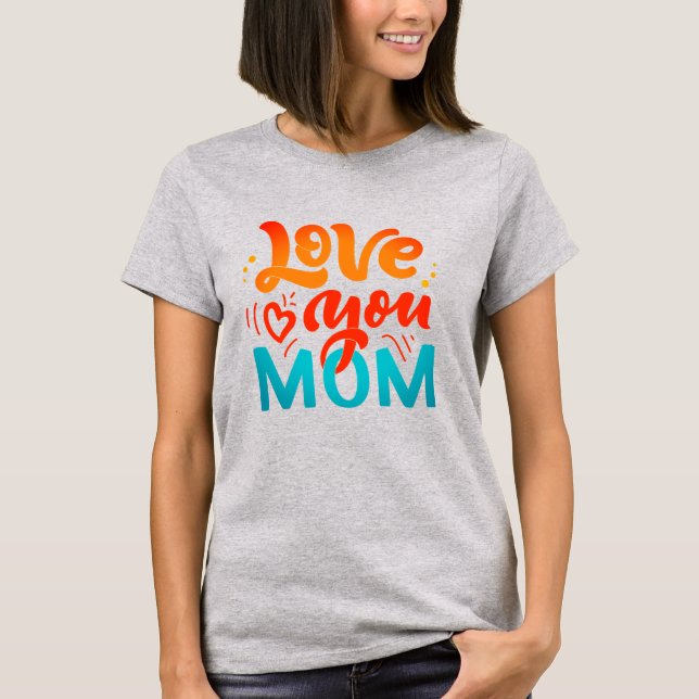 Niedliche Design Text-Liebe Mama mit Herz T-Shirt (Vorderseite)