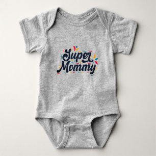 Niedliche Design Typografie Super Mommy Baby Strampler