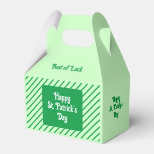 Niedliche Diagonal Streifen Grün und Weiß St Patri Geschenkschachtel