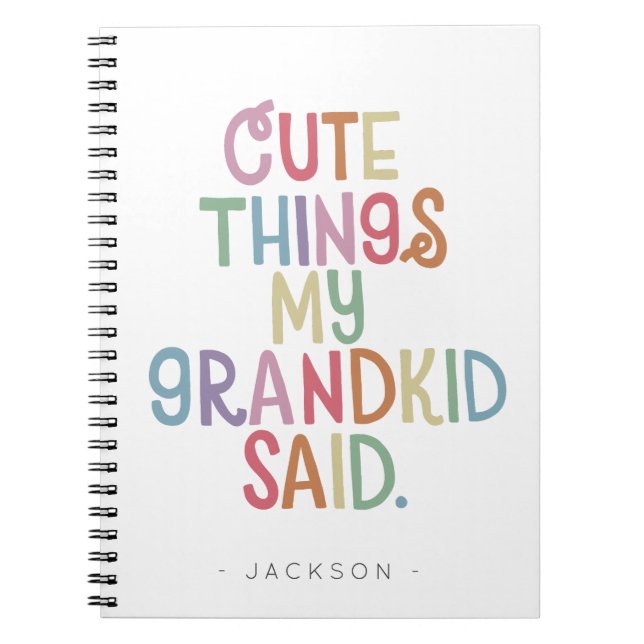 Niedliche Dinge, die meine Großmutter sagte: Noteb Notizblock (Vorderseite)