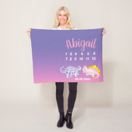 Niedliche Dino Aquarellmalerei Babydecke Fleecedecke