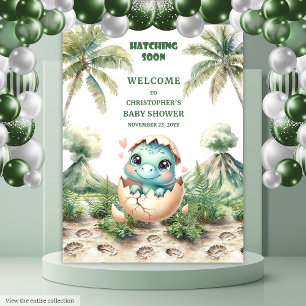 Niedliche Dino Baby Dusche Hintergrund Schläge bal Wandteppich