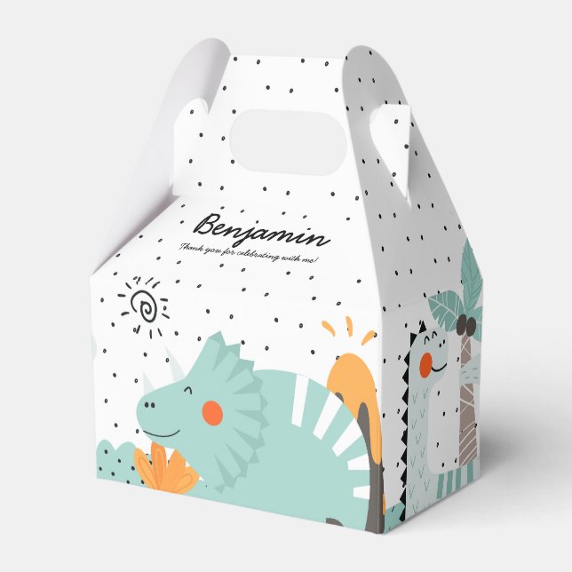 Niedliche Dino Dinosaurier Geburtstagsparty Geschenkschachtel (Vorderseite)