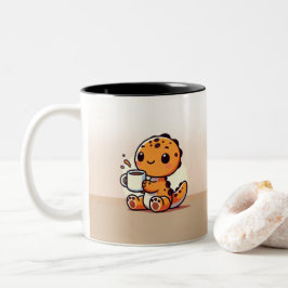 Niedliche Dino-Tasse Zweifarbige Tasse