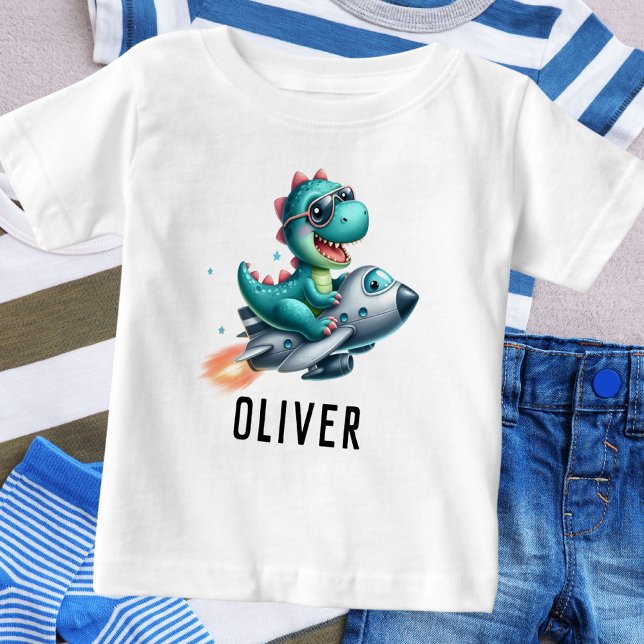 Niedliche Dino Trex Pilot Baby T-shirt (Von Creator hochgeladen)