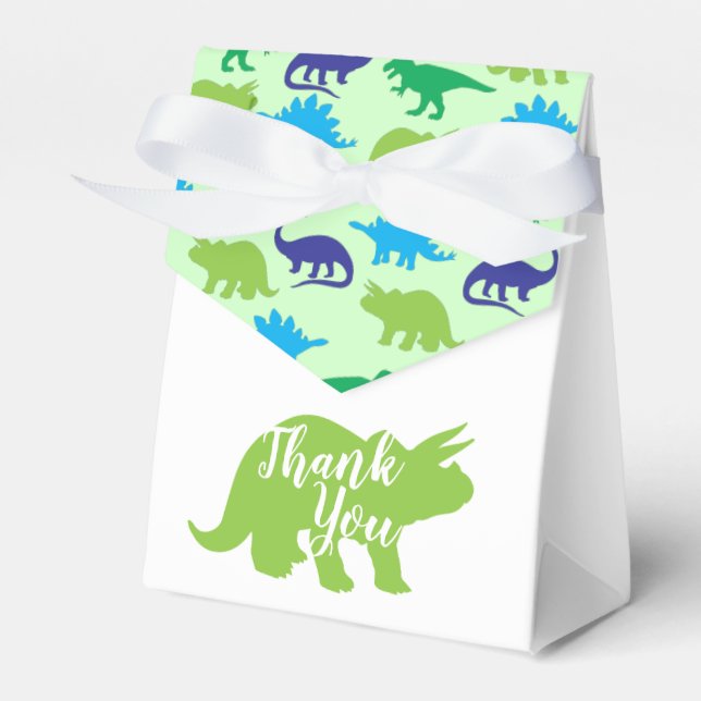 Niedliche Dinosaur Baby Dusche Dino Blue und Green Geschenkschachtel (Vorderseite)