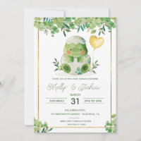 Niedliche Dinosaur Baby Dusche Grüne Dino Einladun