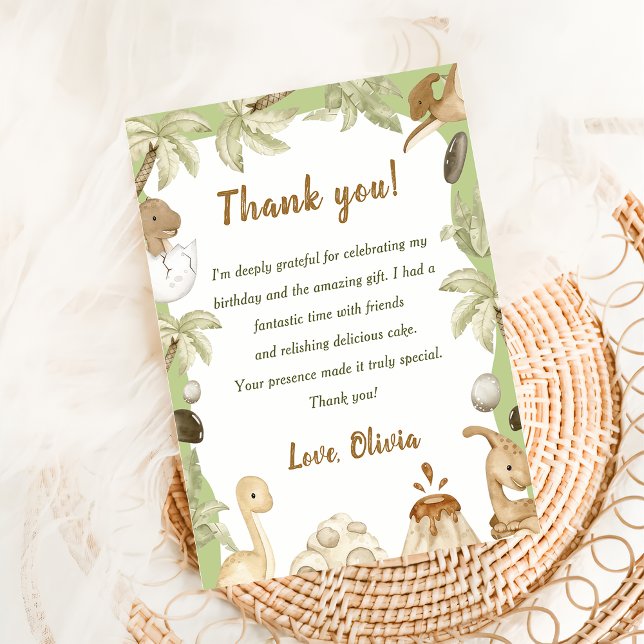 Niedliche Dinosaur Boy Geburtstagsparty Dankeschön Einladung (Von Creator hochgeladen)