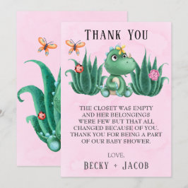 Niedliche Dinosaur Friends Kinderdusche Danke Kart
