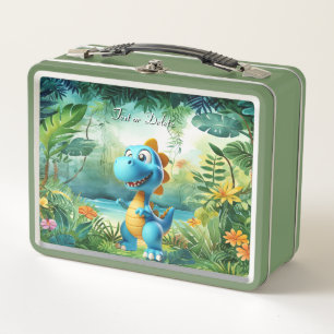 Niedliche Dinosaur-Metal-Lunch Box Metall Brotdose
