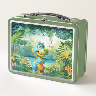 Niedliche Dinosaur-Metal-Lunch Box Metall Brotdose