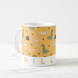 Niedliche Dinosaur-Muster-Tasse   Personalisiertes Kaffeetasse