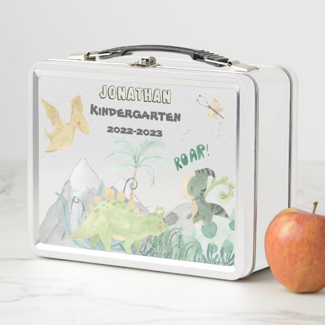 Niedliche Dinosaur School Metal Lunch Box (Beispiel)