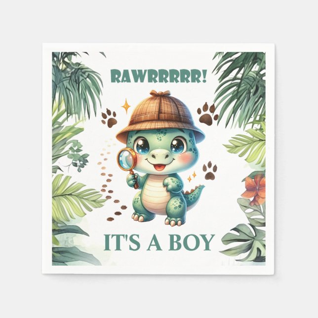 Niedliche Dinosaur Thema Kinderdusche Serviette (Vorderseite)