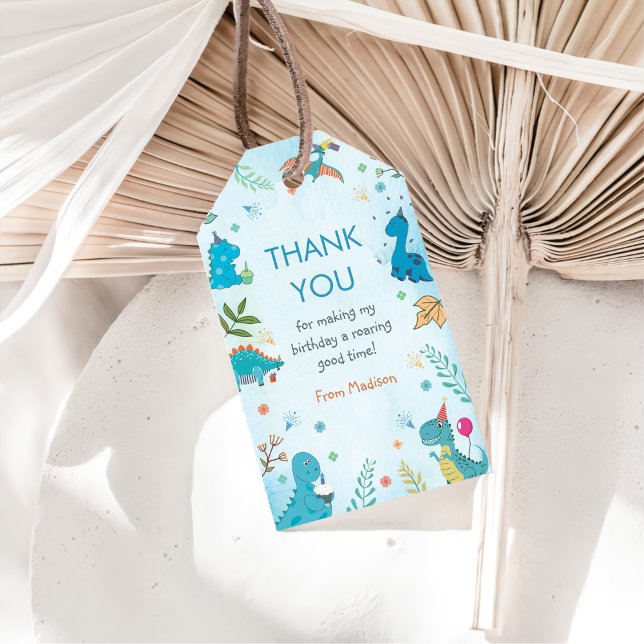 Niedliche Dinosaurier 1. Geburtstag Party Geschenk Geschenkanhänger (Von Creator hochgeladen)