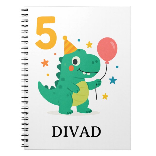 Niedliche Dinosaurier 5. Geburtstagsparty Notizblock (Vorderseite)