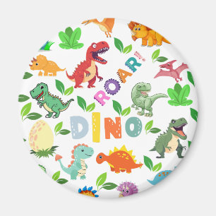 Niedliche Dinosaurier-Arten nahtlos Magnet