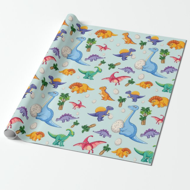 Niedliche Dinosaurier Babies | Baby Geschenkpapier (Ungerollt)
