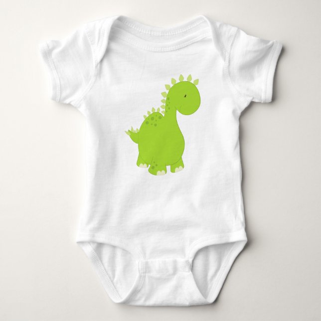 Niedliche Dinosaurier, Baby Dinosaur, Dino, Stegos Baby Strampler (Vorderseite)