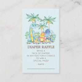 Niedliche Dinosaurier Baby Shower Diaper Raffle Ti Begleitkarte
