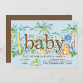 Niedliche Dinosaurier Boys Kinderdusche Einladung