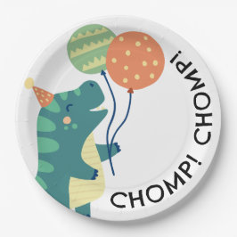 Niedliche Dinosaurier Chomp Geburtstagsparty Pappteller