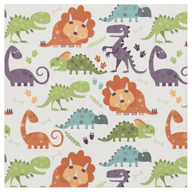 Niedliche Dinosaurier Dino Boys Kid Pattern Stoff (Nahaufnahme)