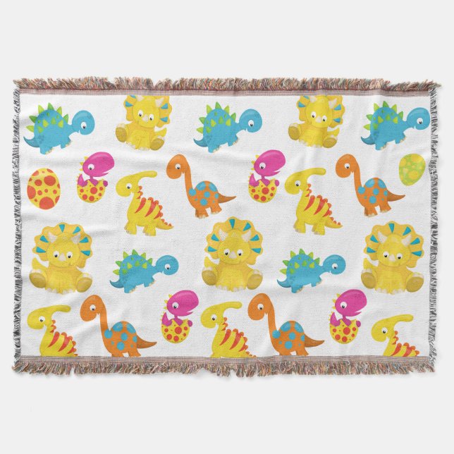 Niedliche Dinosaurier, Dinosaurier-Muster, Baby-Di Decke (Vorderseite)