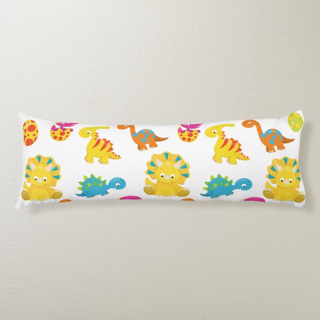 Niedliche Dinosaurier, Dinosaurier-Muster, Baby-Di Seitenschläferkissen (Vorderseite)
