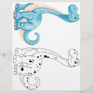 Niedliche Dinosaurier-Farbseite Flyer