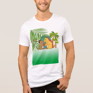 Niedliche Dinosaurier-Freunde im Dschungel-T - Shi Tri-Blend Shirt